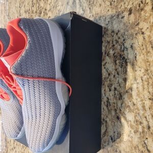 Gray and Coral Athletic Shoes